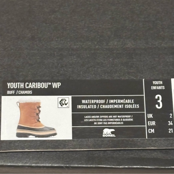 Sorel Youth Caribou* Waterproof Boots Youth Size 3 Unisex - Picture 6 of 8